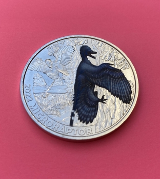3 Euro Münze Österreich 2022-Microraptor aus der Dinosaurier-Serie
